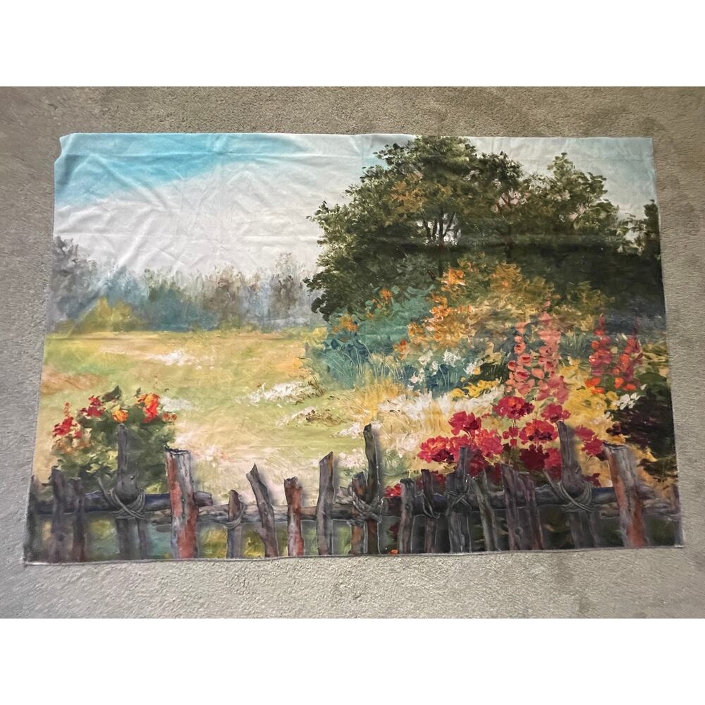 Kate fence and field photography backdrop - horizontal - 5 x 3 - newborn